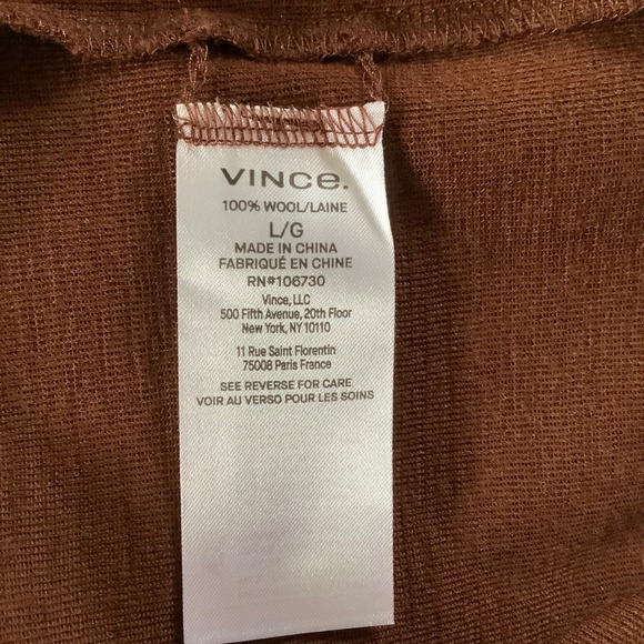 Vince 100% Wool Crew Neck Sweater Brown SZ L - Picture 14 of 15